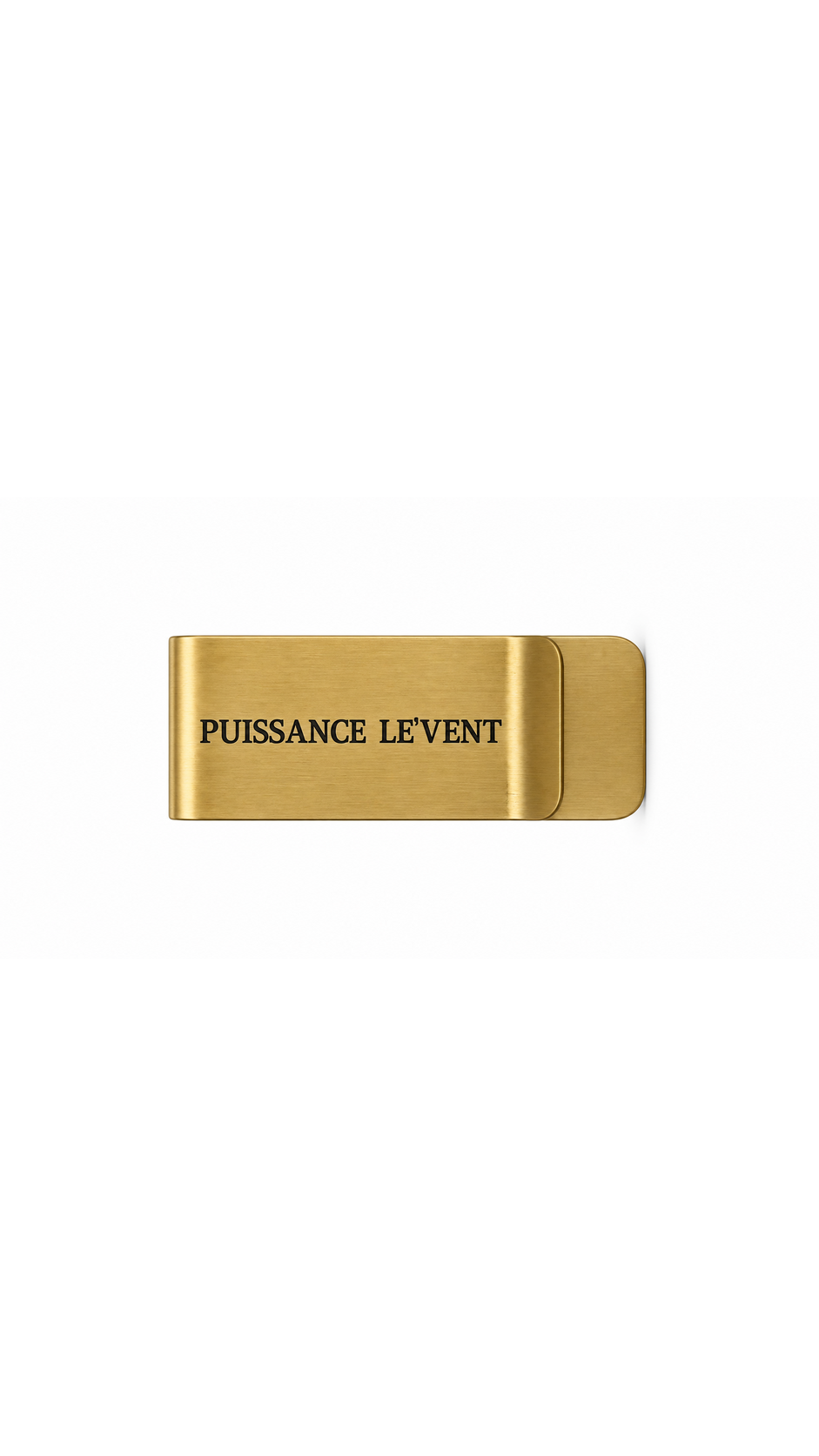 Geldklammer Gold mit Gravur Puissance Le`Vent