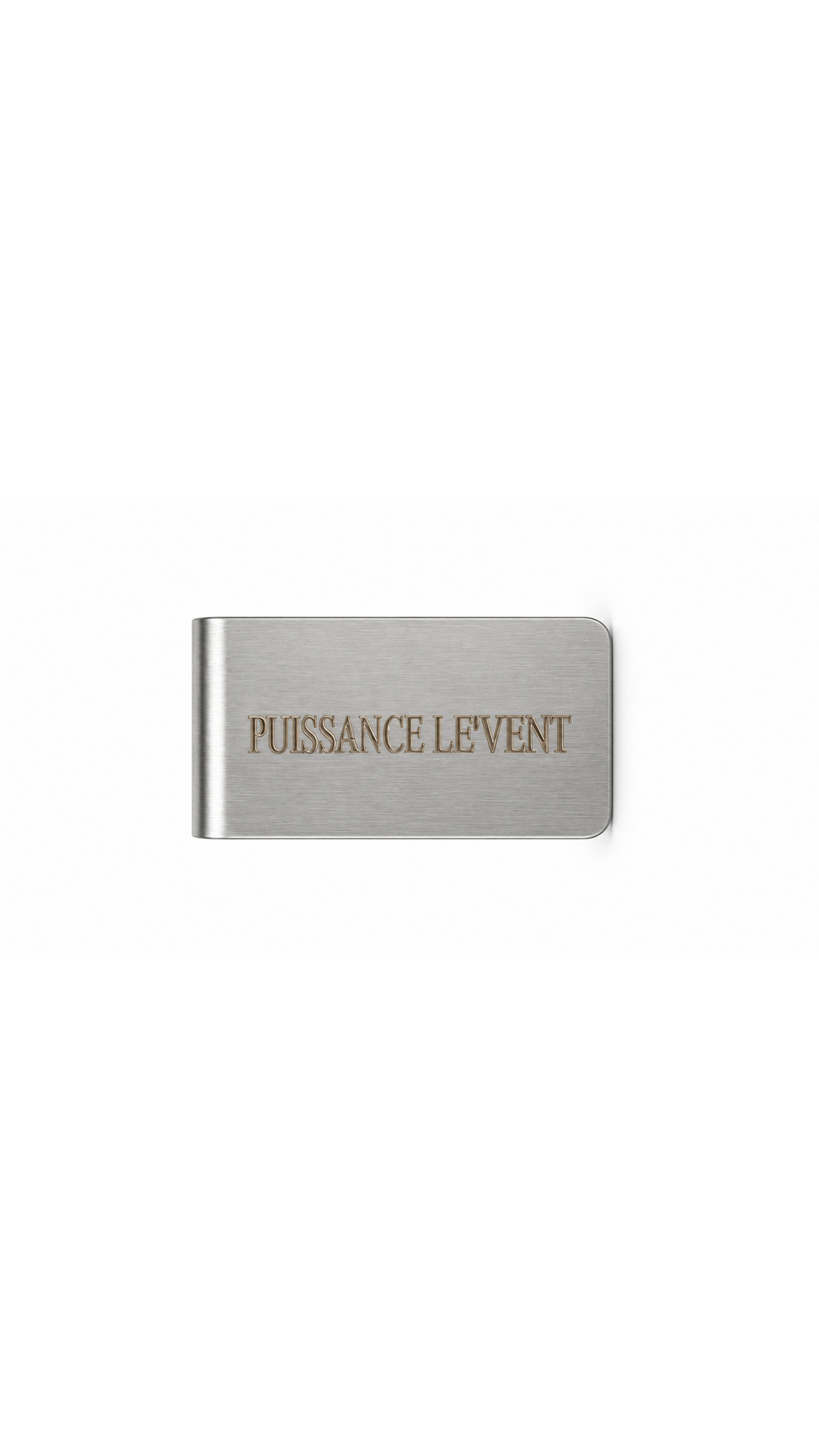 Geldklammer Silber mit Gravur Puissance Le`Vent